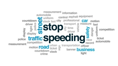 Stop speeding animated word cloud, text design animation. Stock Footage 80605604