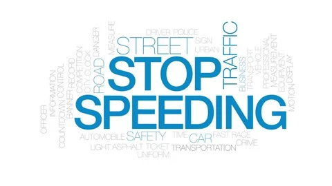 Stop speeding animated word cloud, text design animation. Kinetic typography. Stock Footage 80815803