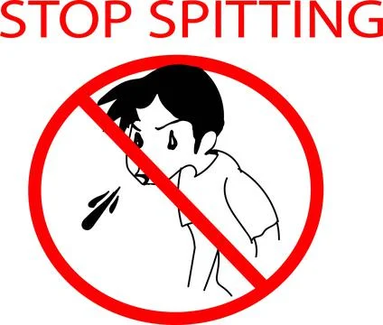 Stop spitting  with white back ground  vector -Art &amp; Illustration Illustrazione stock