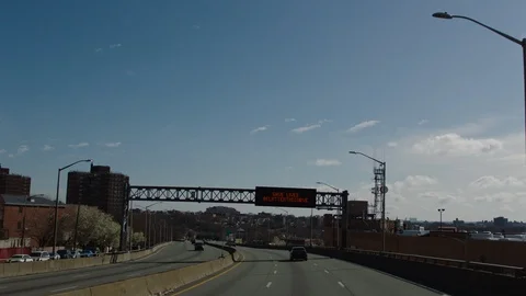 Stop The Spread Covid-19 Highway Sign Stock Footage 128517328