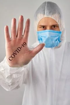 Stop spreading coronavirus. Stock Photos
