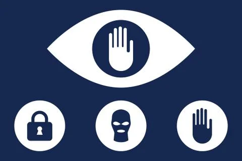 Stop spying vector icon Stock Illustration