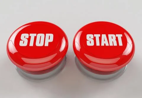 Stop start 3d buttons illustration Stock Illustration