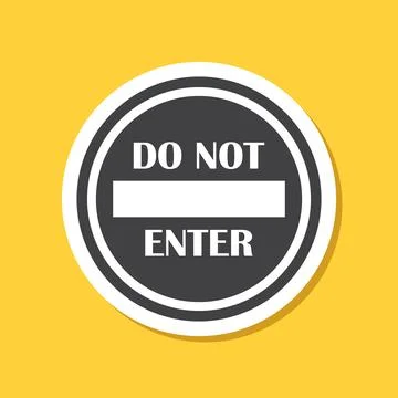 Stop sticker icon in flat style. Warning symbol vector illustration on isol.. Stock Illustration