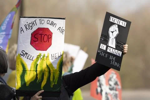 Stop the stink demonstration Stock Photos