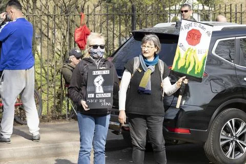 Stop the stink demonstration Stock Photos