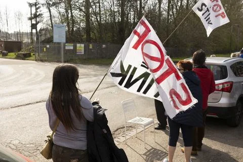 Stop the stink demonstration Stock Photos