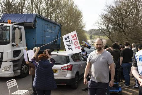Stop the stink demonstration Stock Photos