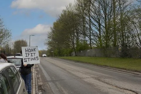 Stop the stink demonstration Stock Photos