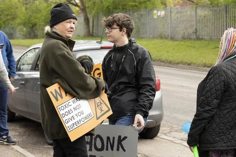 Stop the stink demonstration Stock Photos