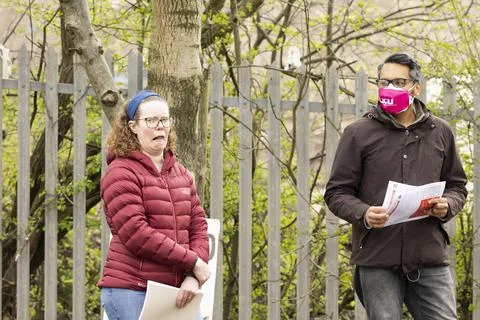 Stop the stink demonstration Stock Photos