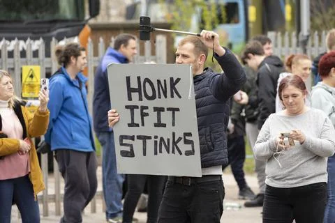 Stop the stink demonstration Stock Photos