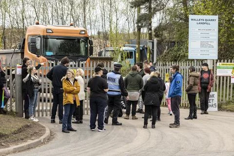 Stop the stink demonstration Stock Photos