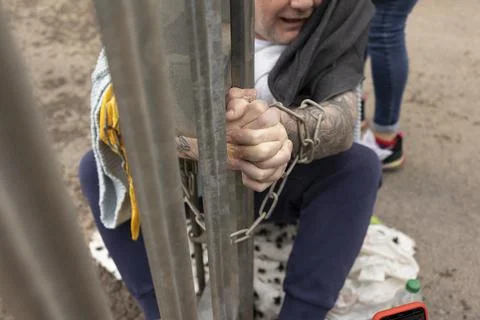 Stop the stink demonstration Stock Photos
