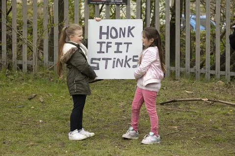 Stop the stink demonstration Foto stock