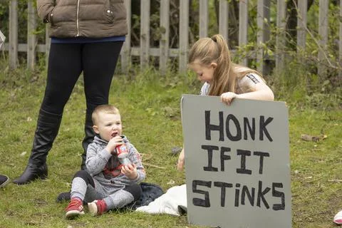 Stop the stink demonstration Stock Photos