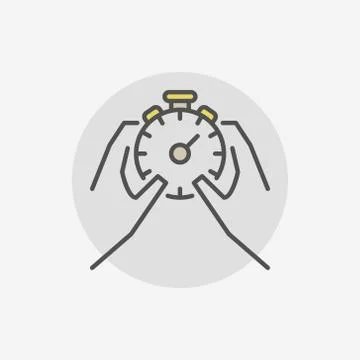 Stop stopwatch in hands icon イラスト素材