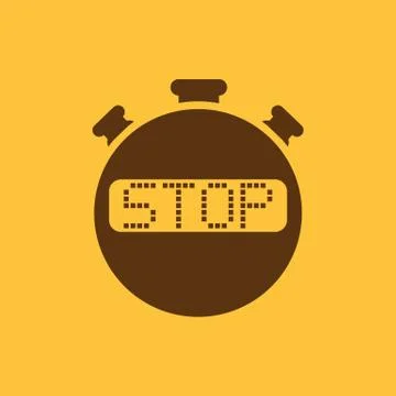 The stop stopwatch icon. Clock and watch, timer, countdown, stopwatch symbol. UI Stock-Illustration