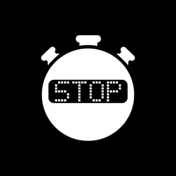 The stop stopwatch icon. Clock and watch, timer, countdown, stopwatch symbol. UI 무료 스톡 일러스트