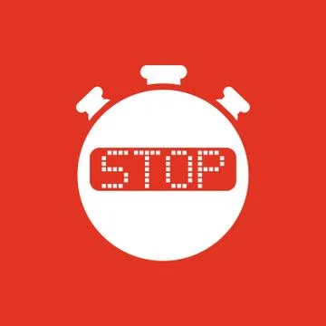 The stop stopwatch icon. Clock and watch, timer, countdown, stopwatch symbol. UI Stock-Illustration