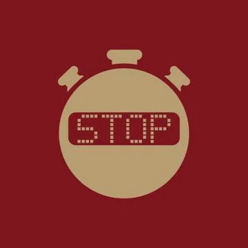 The stop stopwatch icon. Clock and watch, timer, countdown, stopwatch symbol. UI Stock-Illustration