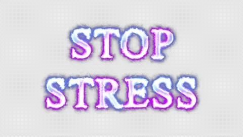 Stop stress neon effects, text animation on transparent background Video stock 301290108