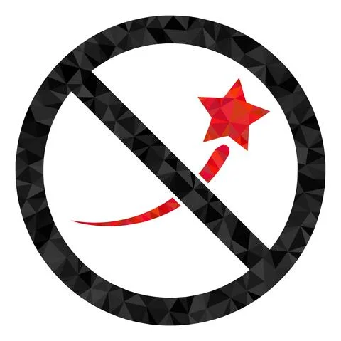 Stop Success Polygonal Icon Stock Illustration