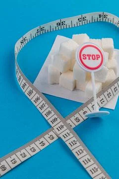 Stop sugar consumption through mindful measuring and awareness Stock Photos