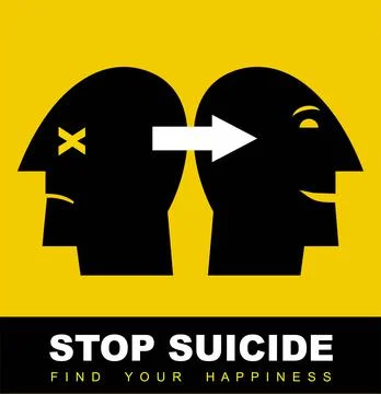 Stop suicide, stop suicidal thinking. Stock Illustration