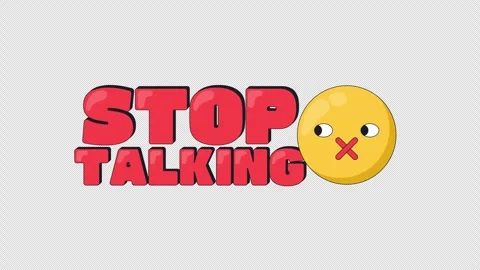 Stop talking internet reaction 2D animation Stock Footage 338324459
