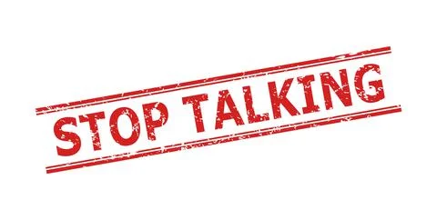 STOP TALKING Watermark with Corroded Surface and Double Parallel Lines Stock Illustration