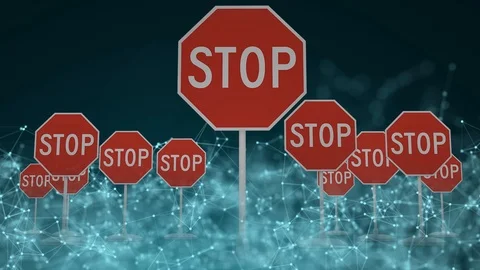 Stop technological development. Place of prohibition of technological Vídeo Stock 118115663