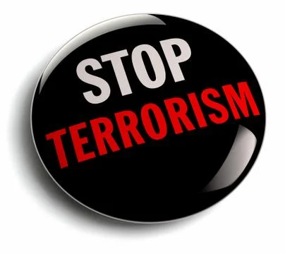 Stop Terror Campaign Badge Stock Illustration