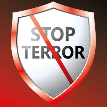 Stop terror icon. Stock Illustration