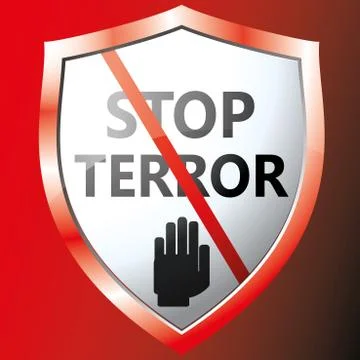 Stop terror icon. Stock Illustration