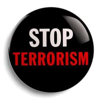 Stop Terrorism Badge Stock Illustration