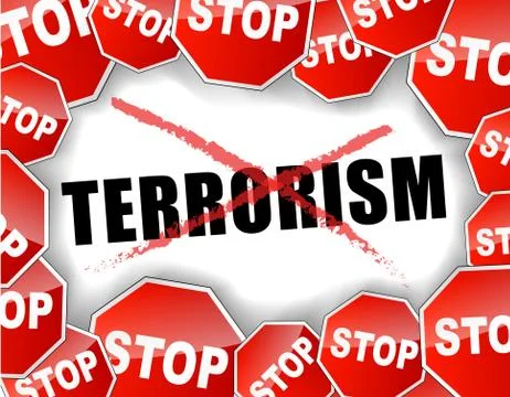 Stop terrorism concept Stock Illustration