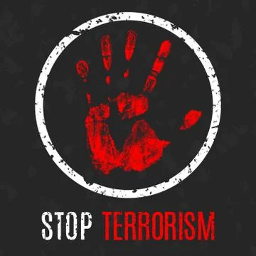 Stop terrorism sign Illustration