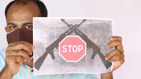 Stop Terrorism Stop war around the world Stock Footage 159698620