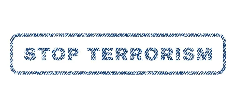 Stop Terrorism Textile Stamp Stock Illustration