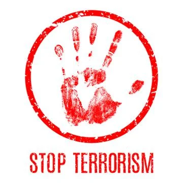 Stop terrorism vector sign Stock Illustration