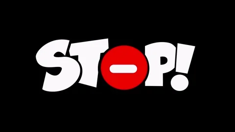 Stop Text Animated and Forbidden Icon content about traffic sign Stock Footage 242306964