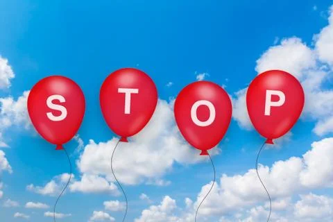 Stop text on balloon Stock Photos