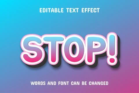 Stop text - editable gradient text effect Stock Illustration