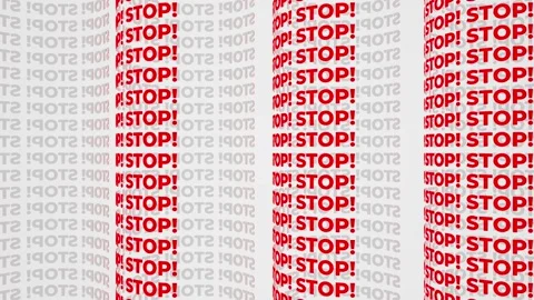 Stop text kinetic typography. Danger and warning concept Video stock 130662740