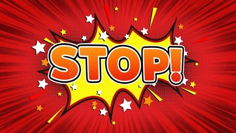 Stop Text Pop Art Style Comic Expression. Video stock 114973317