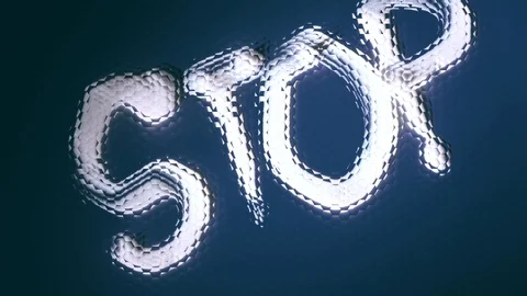 Stop text symbol effect glitch interference rotating background flashing sign Vídeos de archivo 104095645