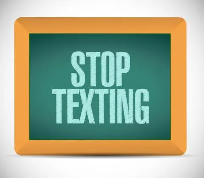 Stop texting board sign concept illustration Illustrazione stock