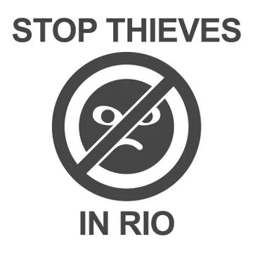 Stop thieves poster Stock Illustration