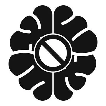 Stop thinking icon showing forbidden thought process 스톡 일러스트